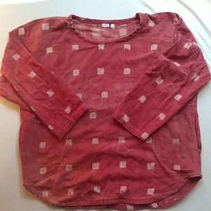 PO-EM red patterned Everyday top